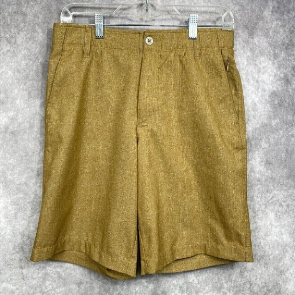 SwissTech Shorts Mens 30 Brown Lightweight Hiking Casual Summer Perforated Cool